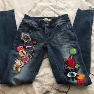 INDIGO REIN patched up skinny jeans